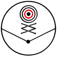 A circular image of an arrow and a target.