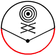 A circular logo with an image of a target.