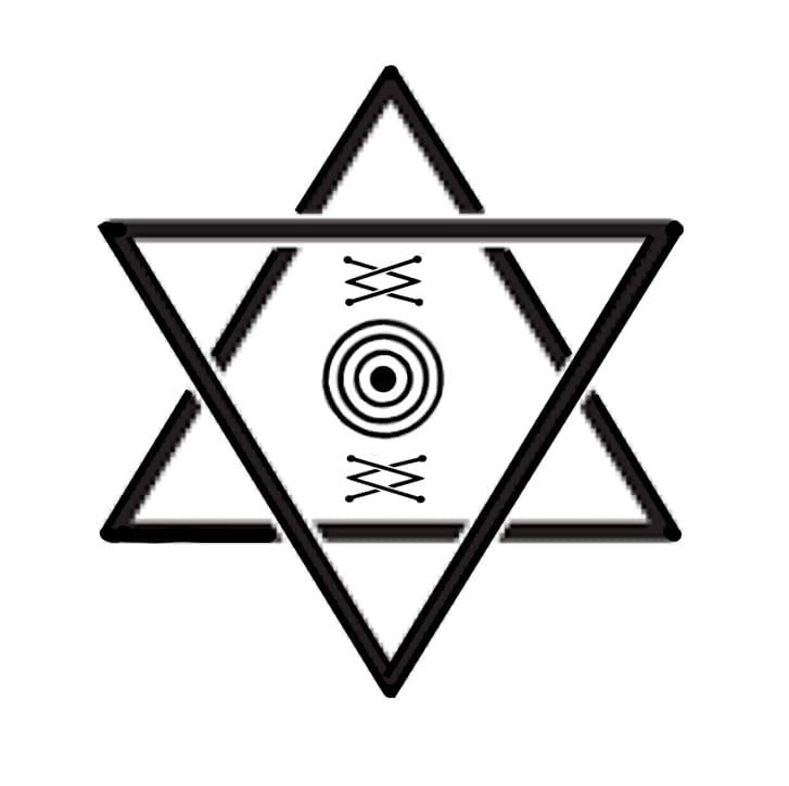 A black and white image of an occult symbol.