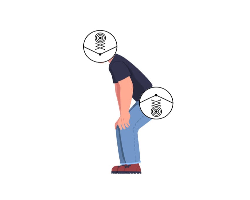 Person bending over with back pain.