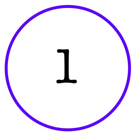 Purple circle with the number one.