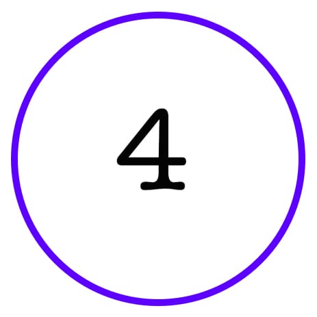 Purple circle with number four inside.