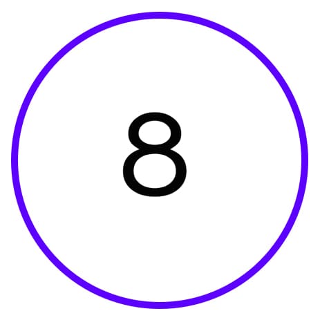 Purple circle with the number 8.